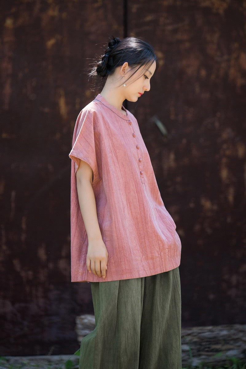 Tao One Tech™ • Zen Qigong Tea T-Shirt • Gradient Tie Dye • Sunscreen Layer • All Season Layer • Chinoiserie • Ramie Cotton
