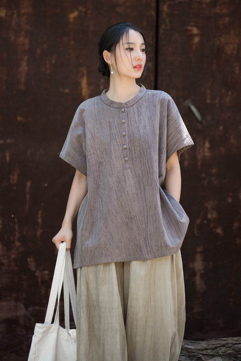 Tao One Tech™ • Zen Qigong Tea T-Shirt • Gradient Tie Dye • Sunscreen Layer • All Season Layer • Chinoiserie • Ramie Cotton
