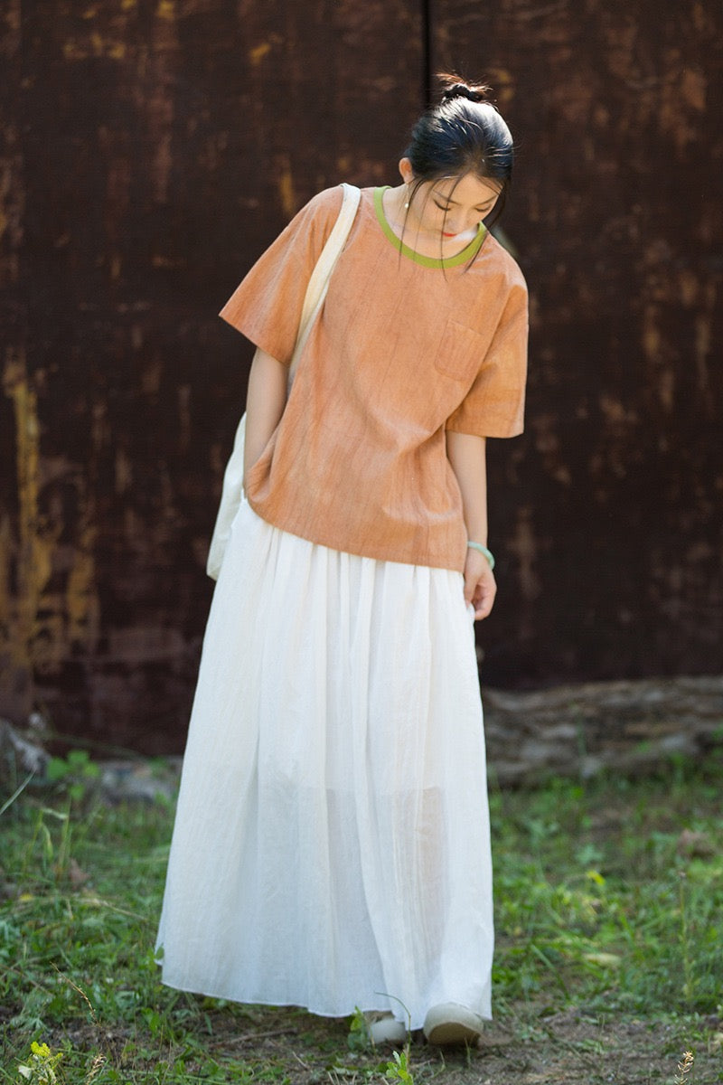Tao One Tech™ • Zen Qigong Tea T-Shirt • Gradient Tie Dye • Sunscreen Layer • All Season Layer • Chinoiserie • Ramie Cotton