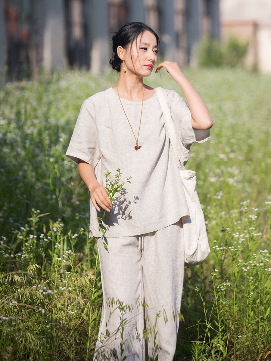 Tao One Tech™ • Zen Business Qigong Tea T-Shirt • All Season Layer • Chinoiserie • Premium Pure Hemp • Sizes S-L