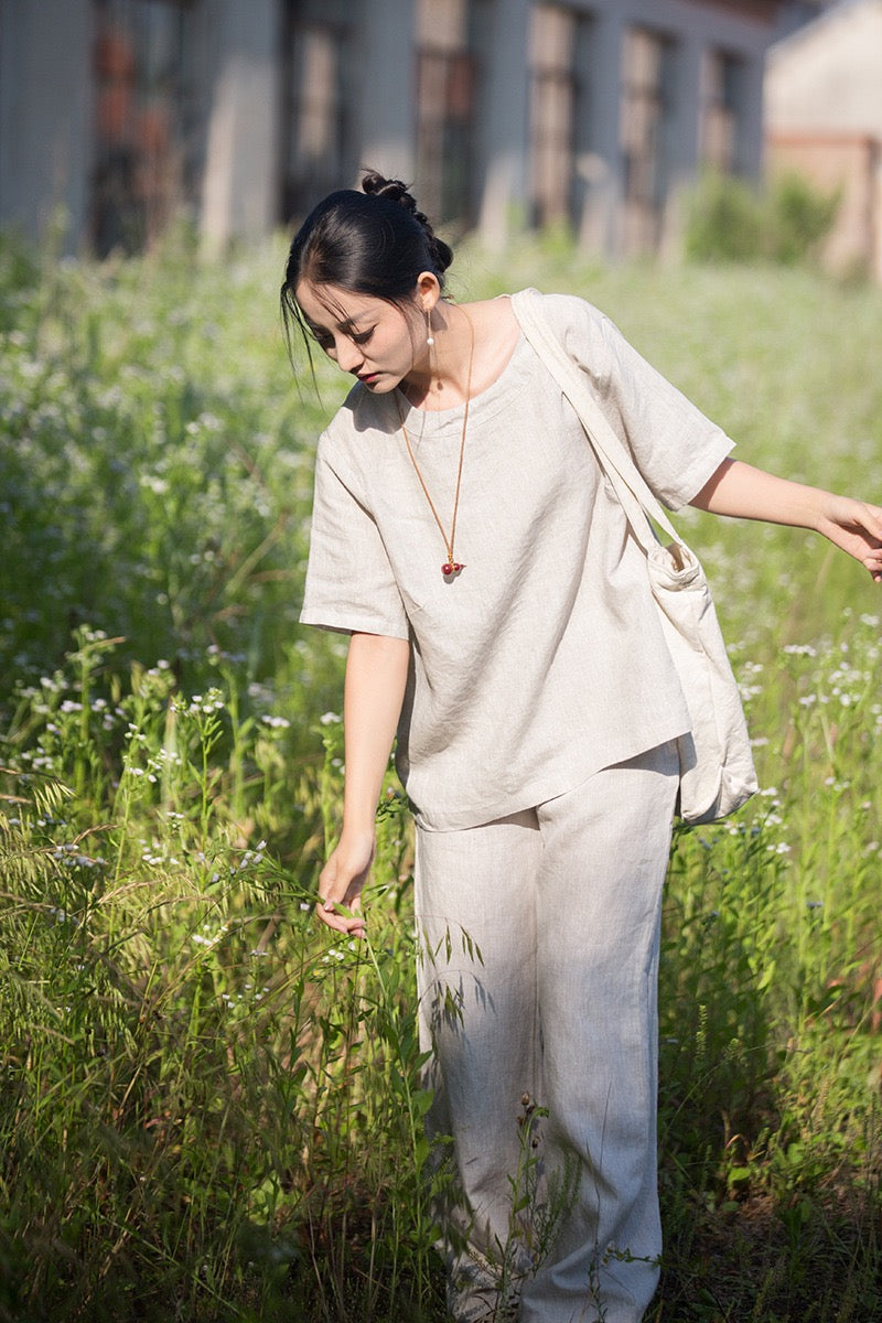 Tao One Tech™ • Zen Business Qigong Tea T-Shirt • All Season Layer • Chinoiserie • Premium Pure Hemp • Sizes S-L