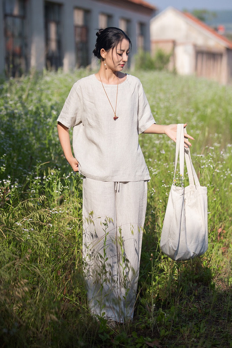 Tao One Tech™ • Zen Business Qigong Tea T-Shirt • All Season Layer • Chinoiserie • Premium Pure Hemp • Sizes S-L