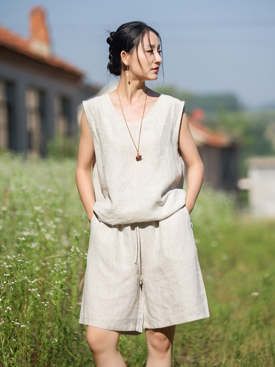 Tao One Tech™ • Zen Business Qigong Tea Flow Shorts • Tech Pockets • Chinoiserie • Premium Pure Hemp • Sizes S-L