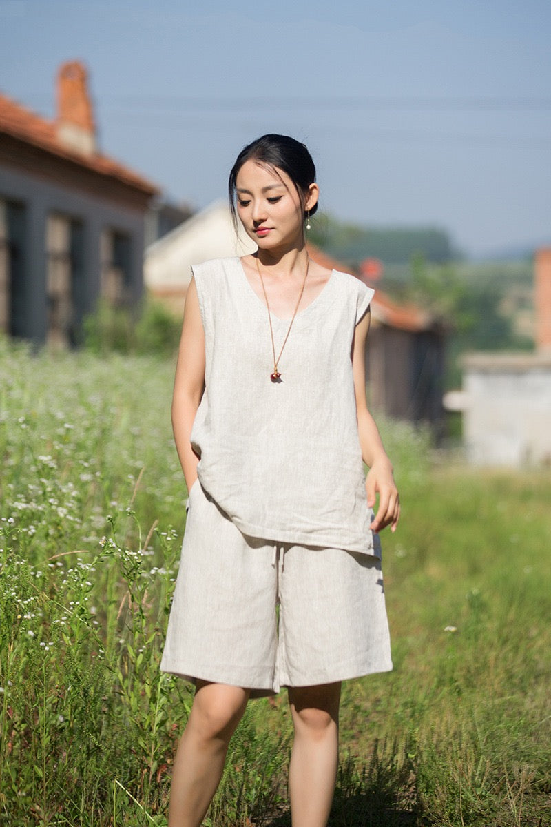 Tao One Tech™ • Zen Business Qigong Tea Flow Shorts • Tech Pockets • Chinoiserie • Premium Pure Hemp • Sizes S-L