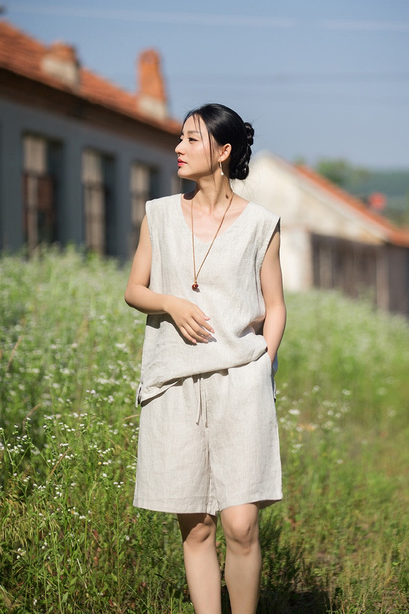 Tao One Tech™ • Zen Business Qigong Tea Flow Shorts • Tech Pockets • Chinoiserie • Premium Pure Hemp • Sizes S-L