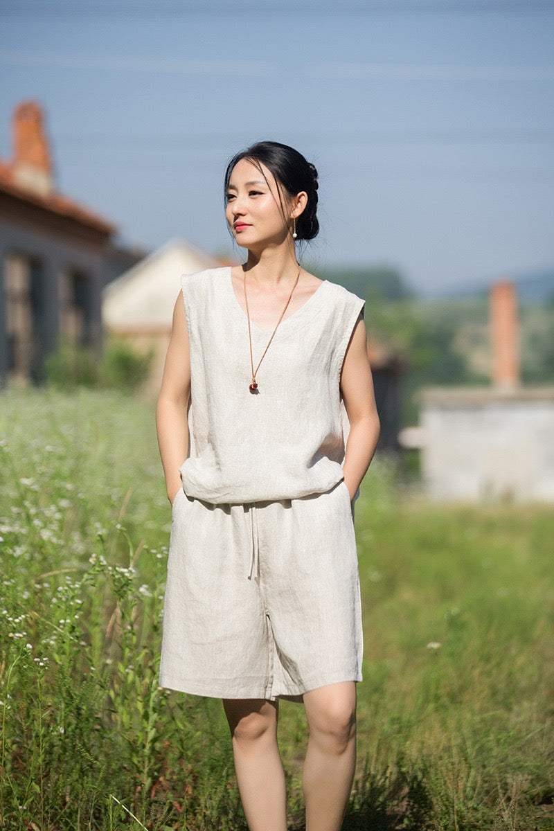 Tao One Tech™ • Zen Business Qigong Tea Flow Shorts • Tech Pockets • Chinoiserie • Premium Pure Hemp • Sizes S-L