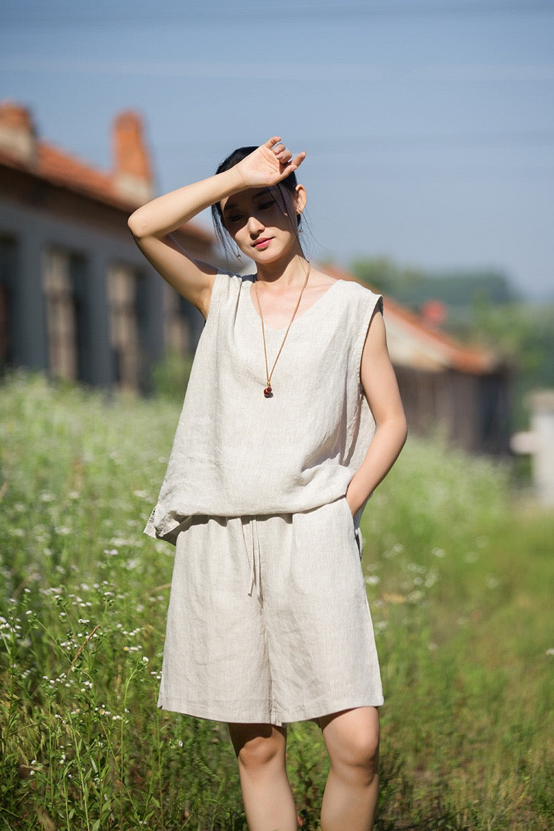 Tao One Tech™ • Zen Business Qigong Tea Flow Shorts • Tech Pockets • Chinoiserie • Premium Pure Hemp • Sizes S-L