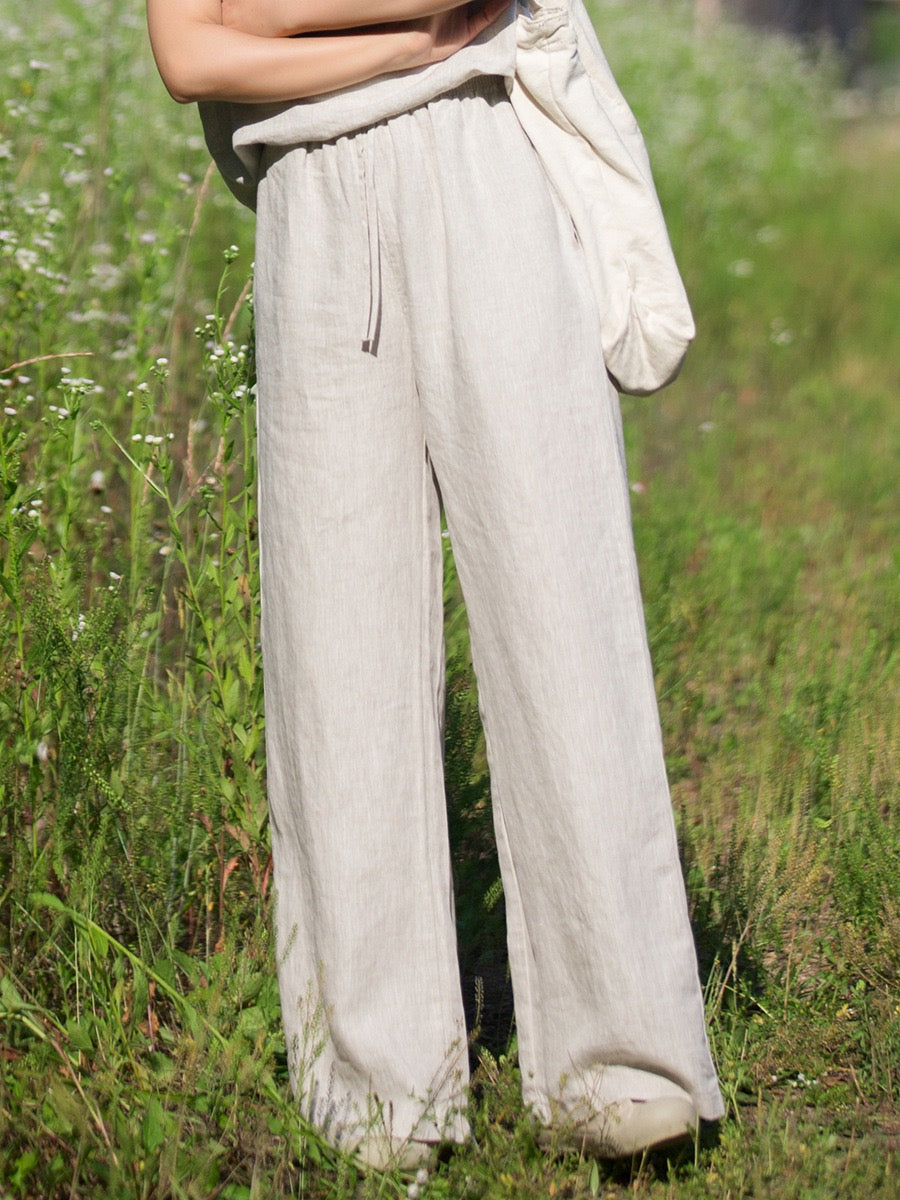 Tao One Tech™ • Zen Business Qigong Tea Flow Pants • Straight-Leg Pants • Tech Pockets • Chinoiserie • Premium Pure Hemp • Sizes S-L