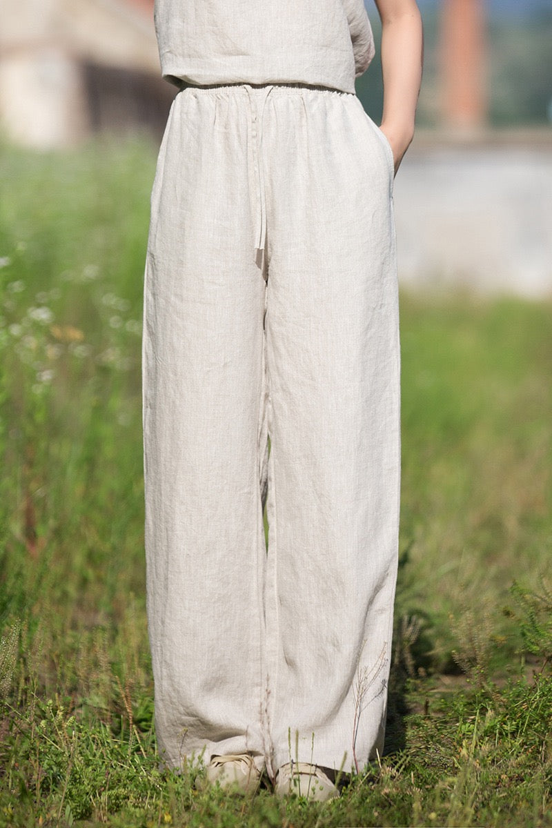 Tao One Tech™ • Zen Business Qigong Tea Flow Pants • Straight-Leg Pants • Tech Pockets • Chinoiserie • Premium Pure Hemp • Sizes S-L