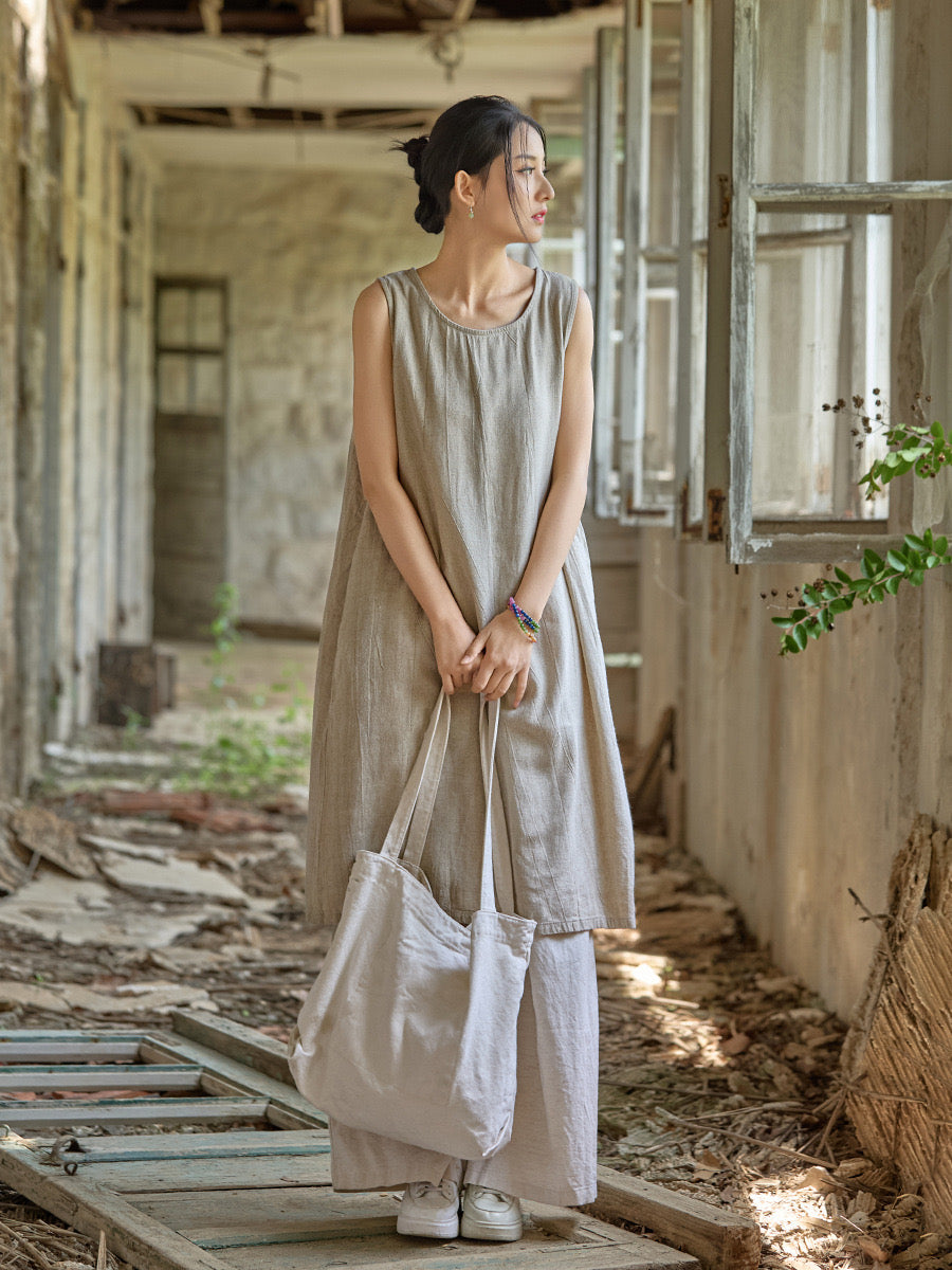 Jade Robe With Pockets Tao One Tech™ • Jade Lotus Robe Dress • Sleeveless • Tech Pockets • Li ...
