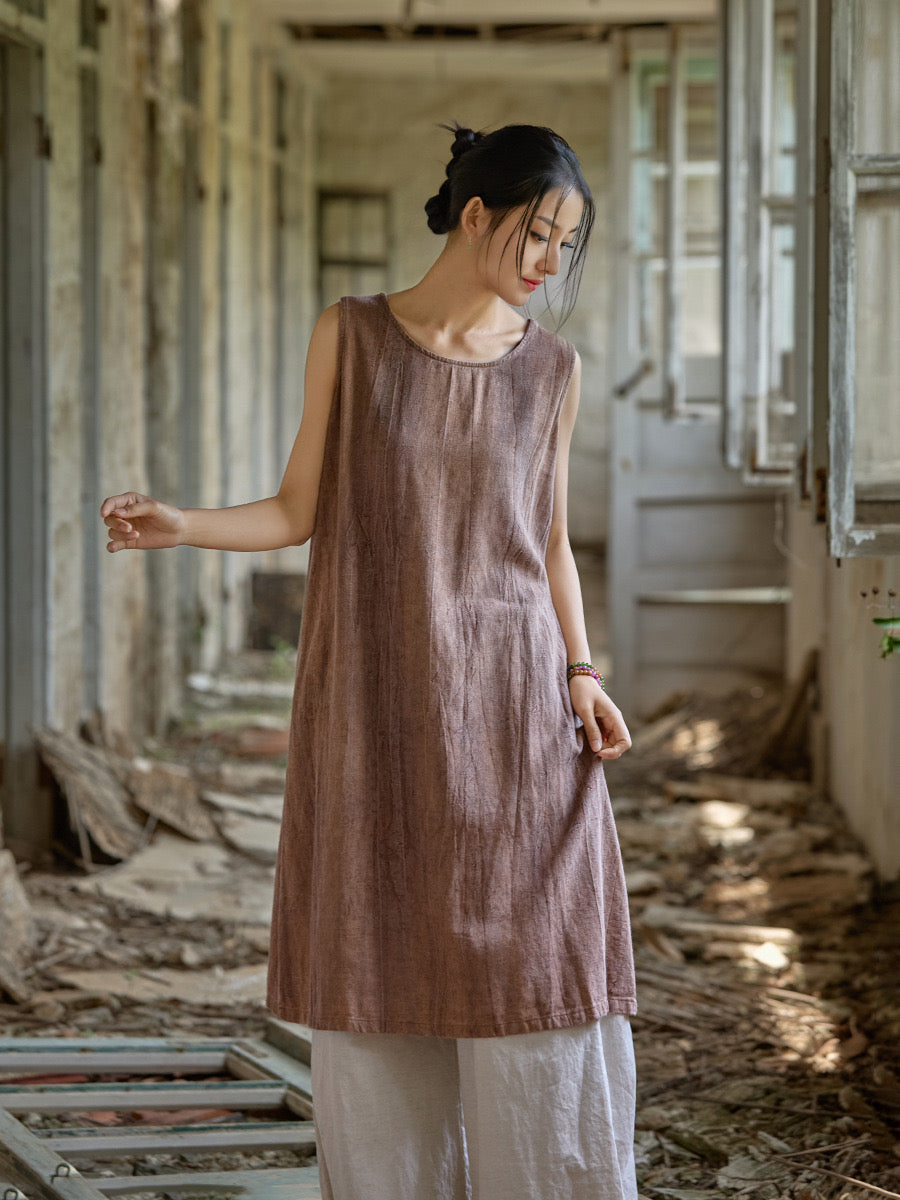 Tao One Tech™ • Jade Lotus Robe Dress • Sleeveless • Tech Pockets • Li ...