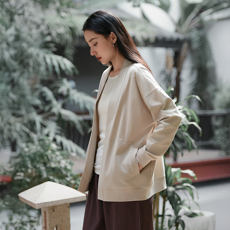 Tao One Tech™ • Way of Water Cardigan Kimono Jacket • Tech Pockets • Cotton • Sorona Corn Fibre