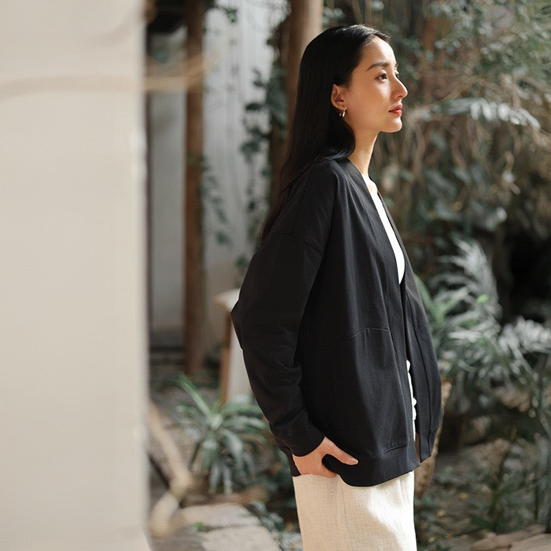 Tao One Tech™ • Way of Water Cardigan Kimono Jacket • Tech Pockets • Cotton • Sorona Corn Fibre