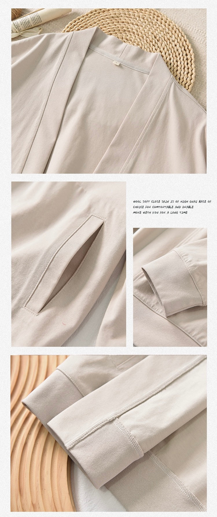 Tao One Tech™ • Way of Water Cardigan Kimono Jacket • Tech Pockets • Cotton • Sorona Corn Fibre