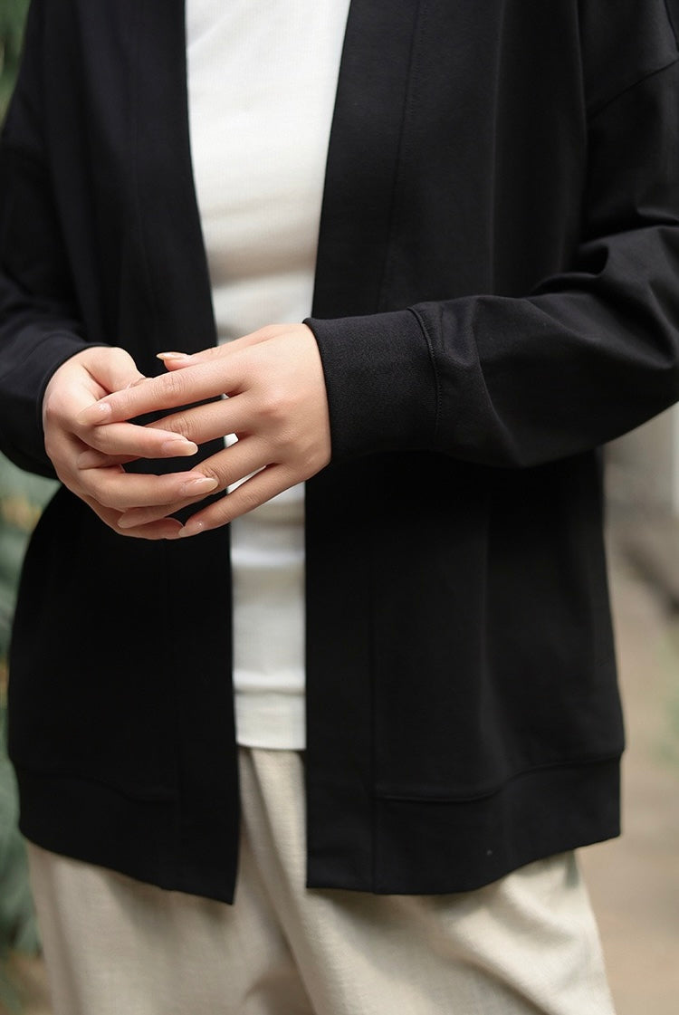 Tao One Tech™ • Way of Water Cardigan Kimono Jacket • Tech Pockets • Cotton • Sorona Corn Fibre