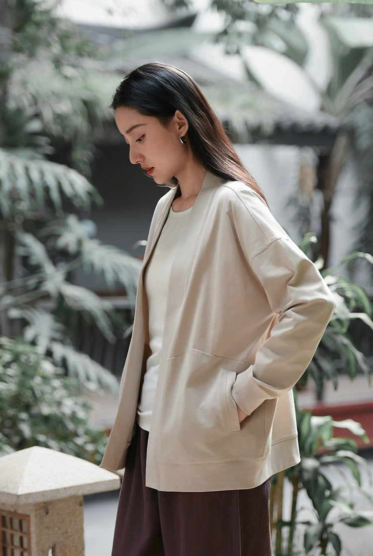 Tao One Tech™ • Way of Water Cardigan Kimono Jacket • Tech Pockets • Cotton • Sorona Corn Fibre