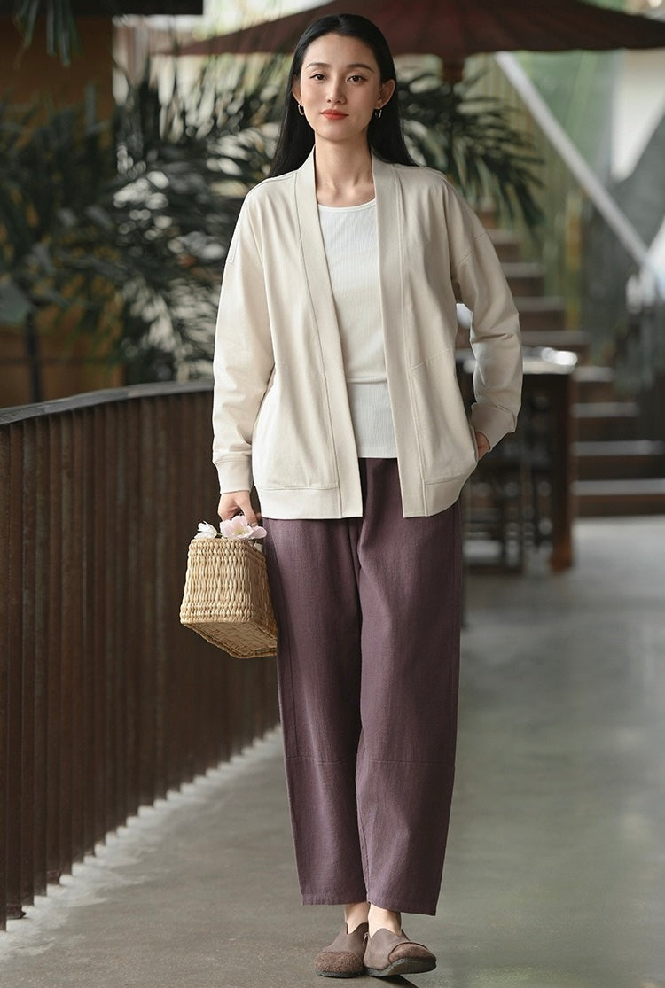 Tao One Tech™ • Way of Water Cardigan Kimono Jacket • Tech Pockets • Cotton • Sorona Corn Fibre