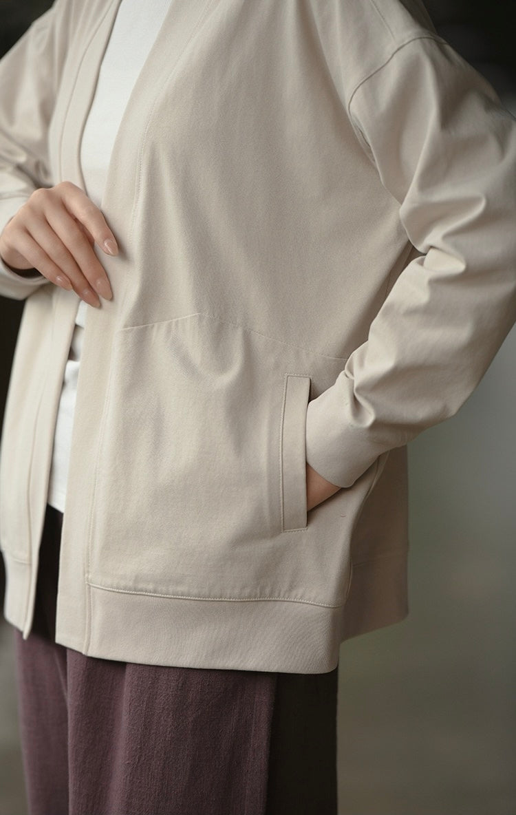 Tao One Tech™ • Way of Water Cardigan Kimono Jacket • Tech Pockets • Cotton • Sorona Corn Fibre