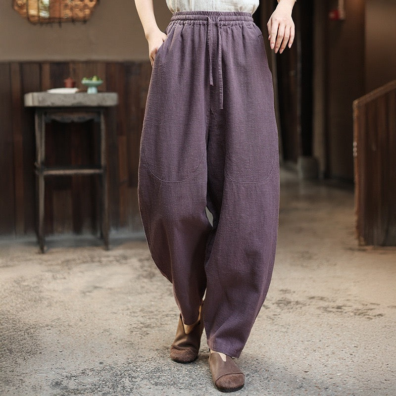 Tao One Tech™ • Earth & Sail Curved Lantern Pants • Tech Pockets • Ramie Cotton