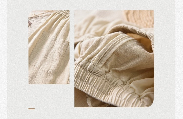 Tao One Tech™ • Earth & Sail Curved Lantern Pants • Tech Pockets • Ramie Cotton