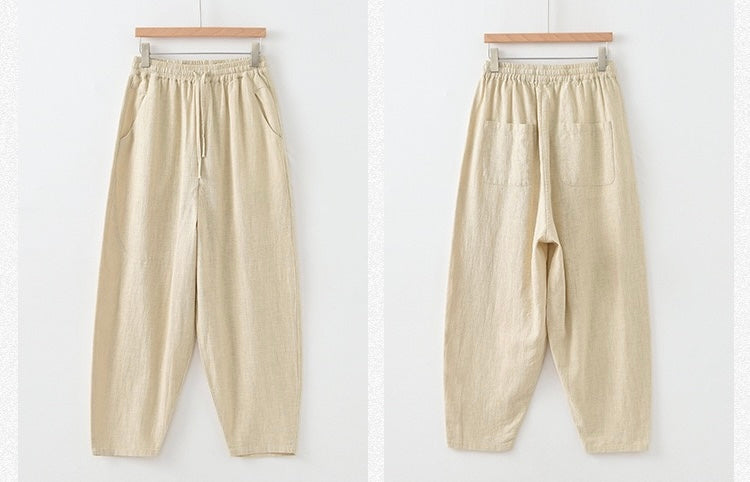 Tao One Tech™ • Earth & Sail Curved Lantern Pants • Tech Pockets • Ramie Cotton