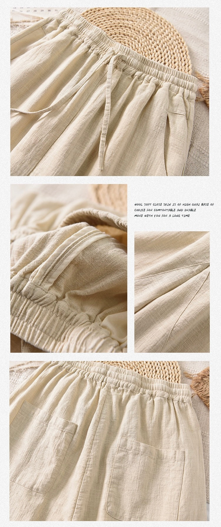 Tao One Tech™ • Earth & Sail Curved Lantern Pants • Tech Pockets • Ramie Cotton