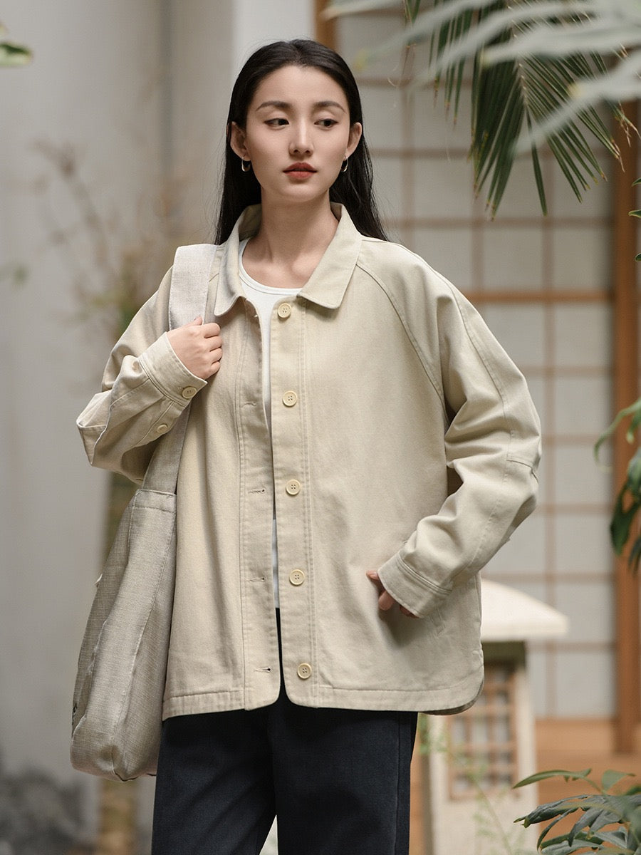 Tao One Tech™ • Blush Horizon Cotton Jacket • Tech Pockets • Pure Cotton