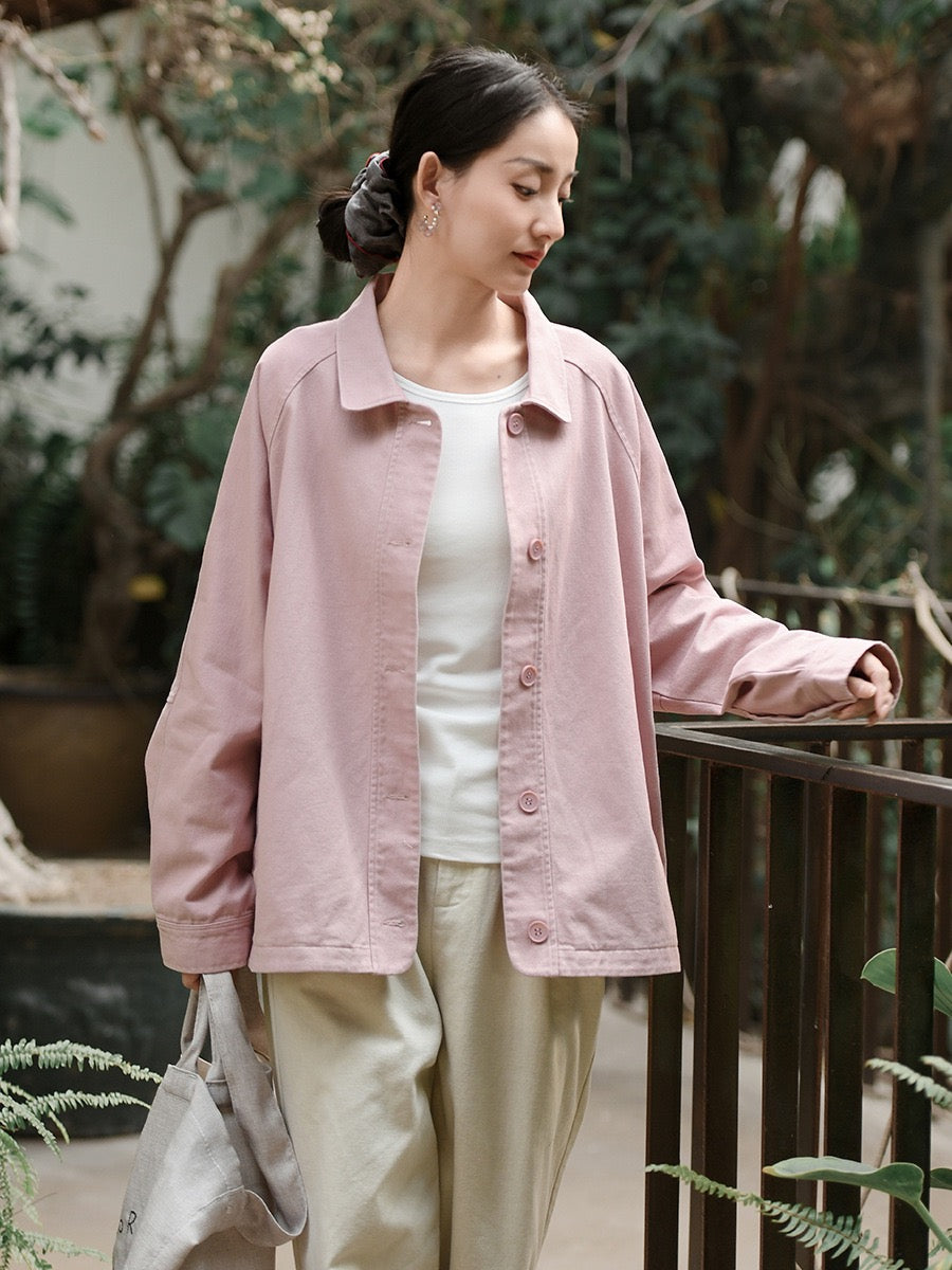 Tao One Tech™ • Blush Horizon Cotton Jacket • Tech Pockets • Pure Cotton