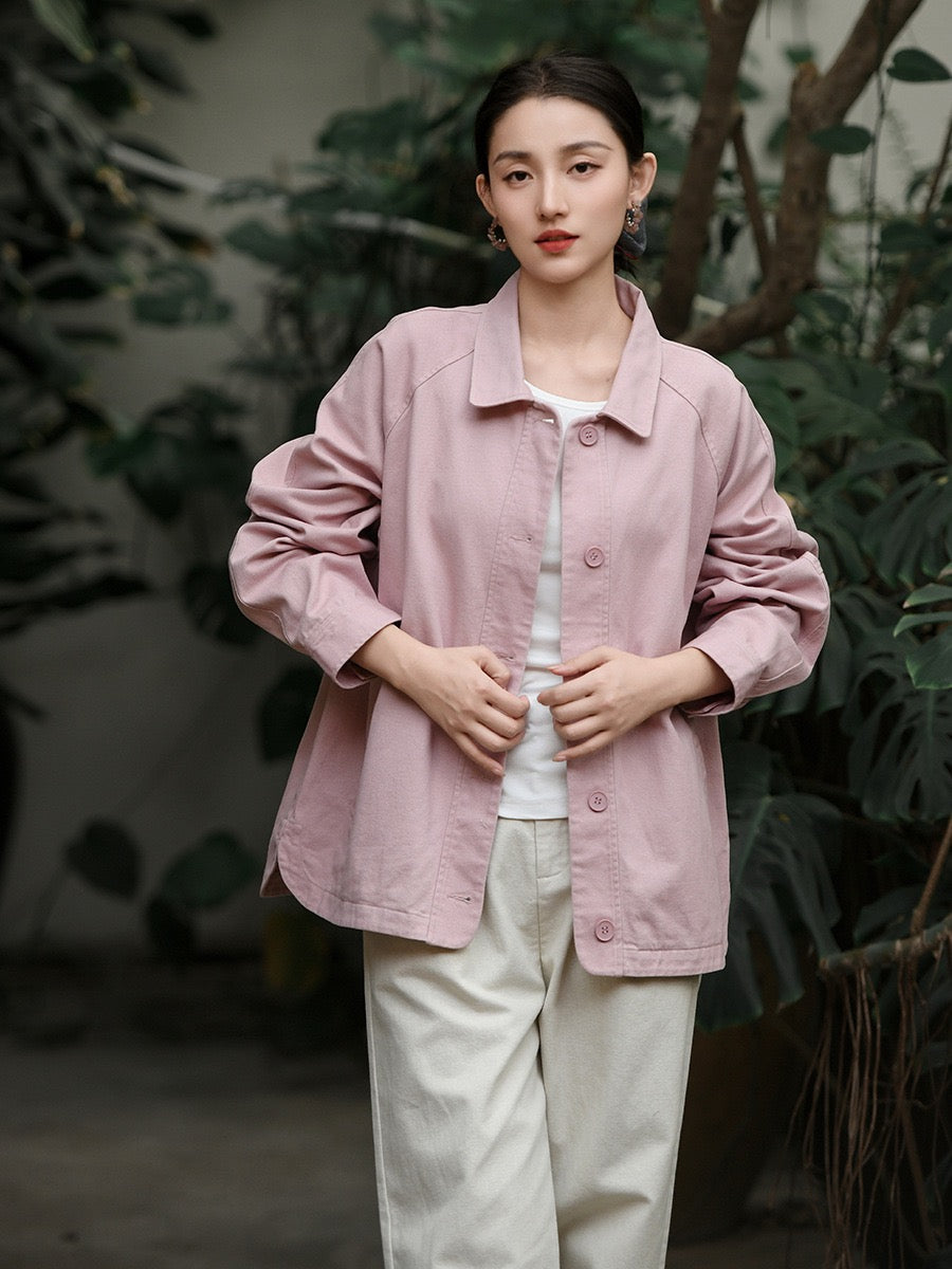 Tao One Tech™ • Blush Horizon Cotton Jacket • Tech Pockets • Pure Cotton