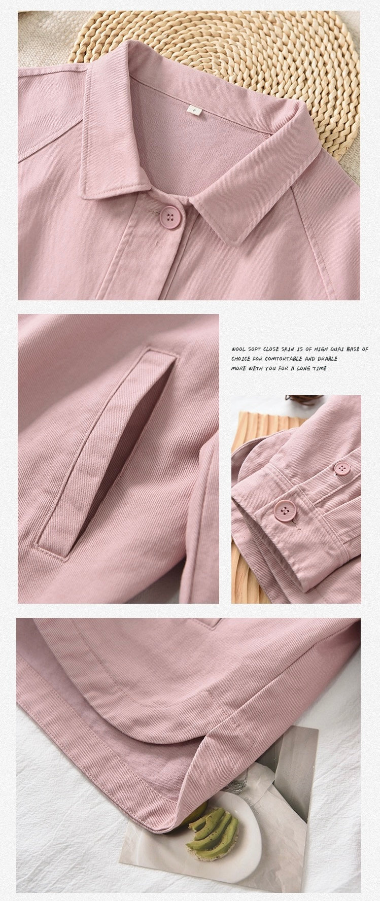 Tao One Tech™ • Blush Horizon Cotton Jacket • Tech Pockets • Pure Cotton