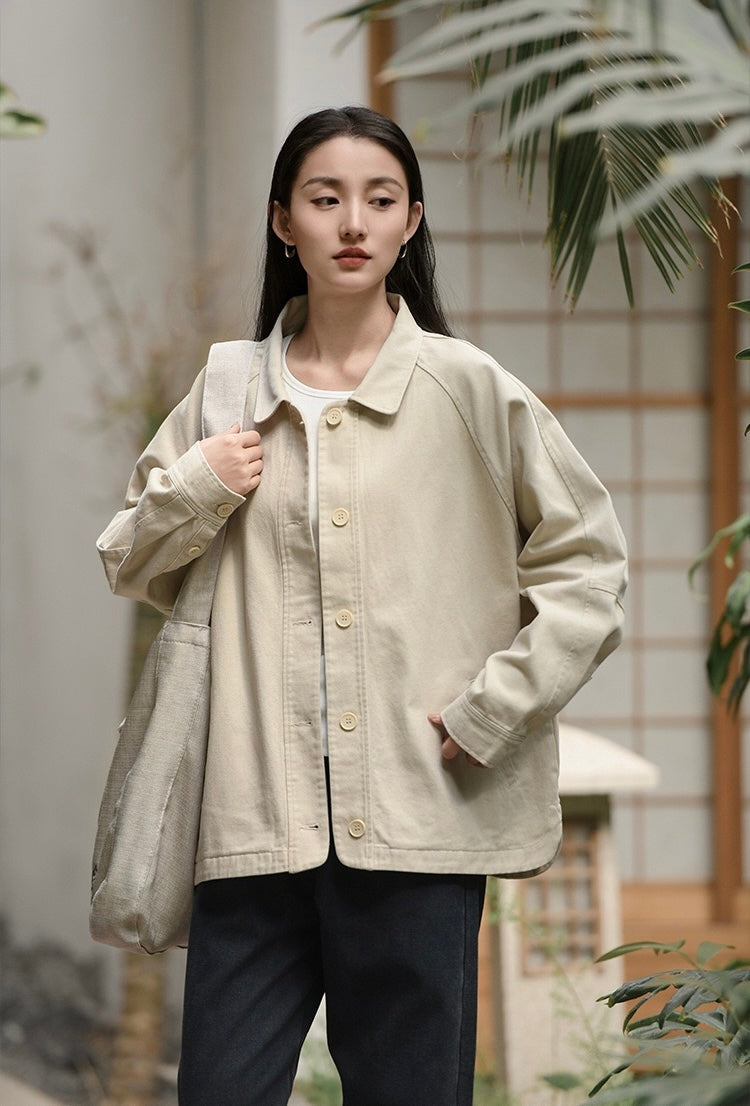 Tao One Tech™ • Blush Horizon Cotton Jacket • Tech Pockets • Pure Cotton