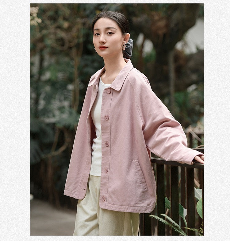 Tao One Tech™ • Blush Horizon Cotton Jacket • Tech Pockets • Pure Cotton