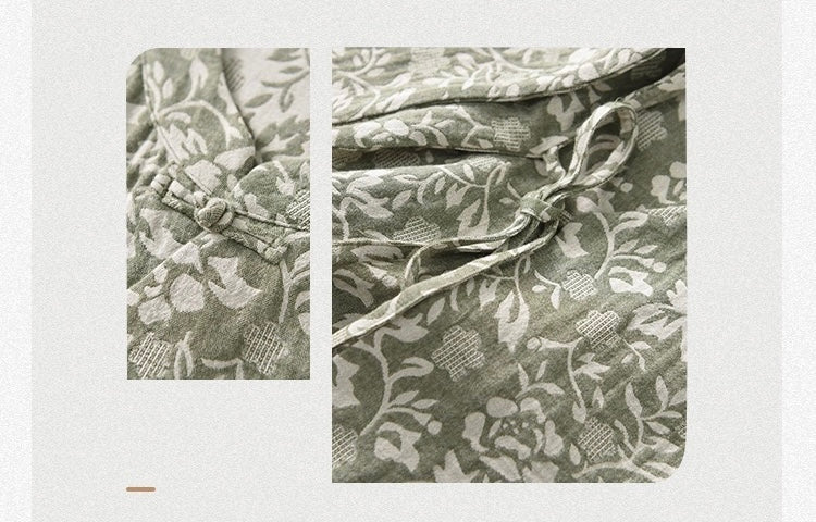 Tao One Tech™ • Floral Vine Jacquard Blouse • Cotton Viscose