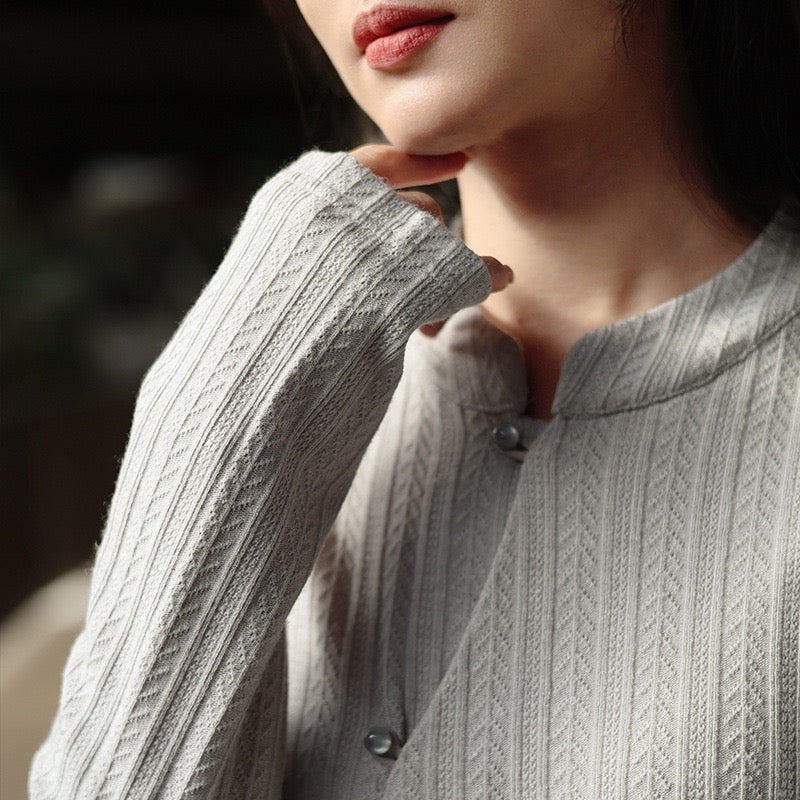 Tao One Tech™ • Light Kimono Knit Jacquard Sweater • Regenerated Cellulose Blend