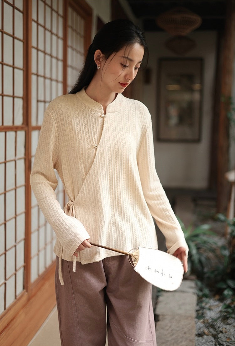 Tao One Tech™ • Light Kimono Knit Jacquard Sweater • Regenerated Cellulose Blend