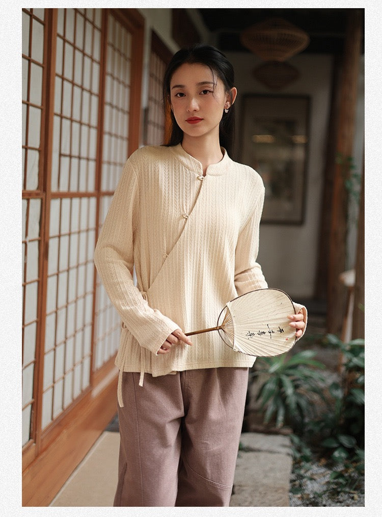 Tao One Tech™ • Light Kimono Knit Jacquard Sweater • Regenerated Cellulose Blend