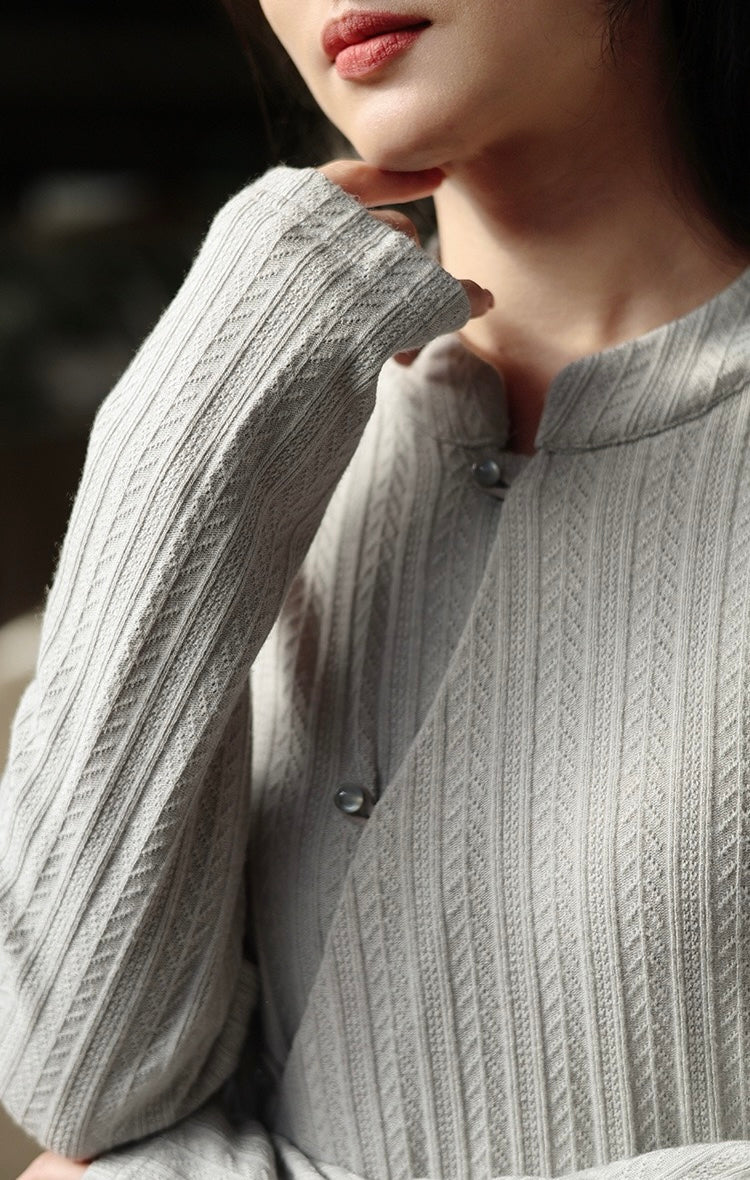 Tao One Tech™ • Light Kimono Knit Jacquard Sweater • Regenerated Cellulose Blend