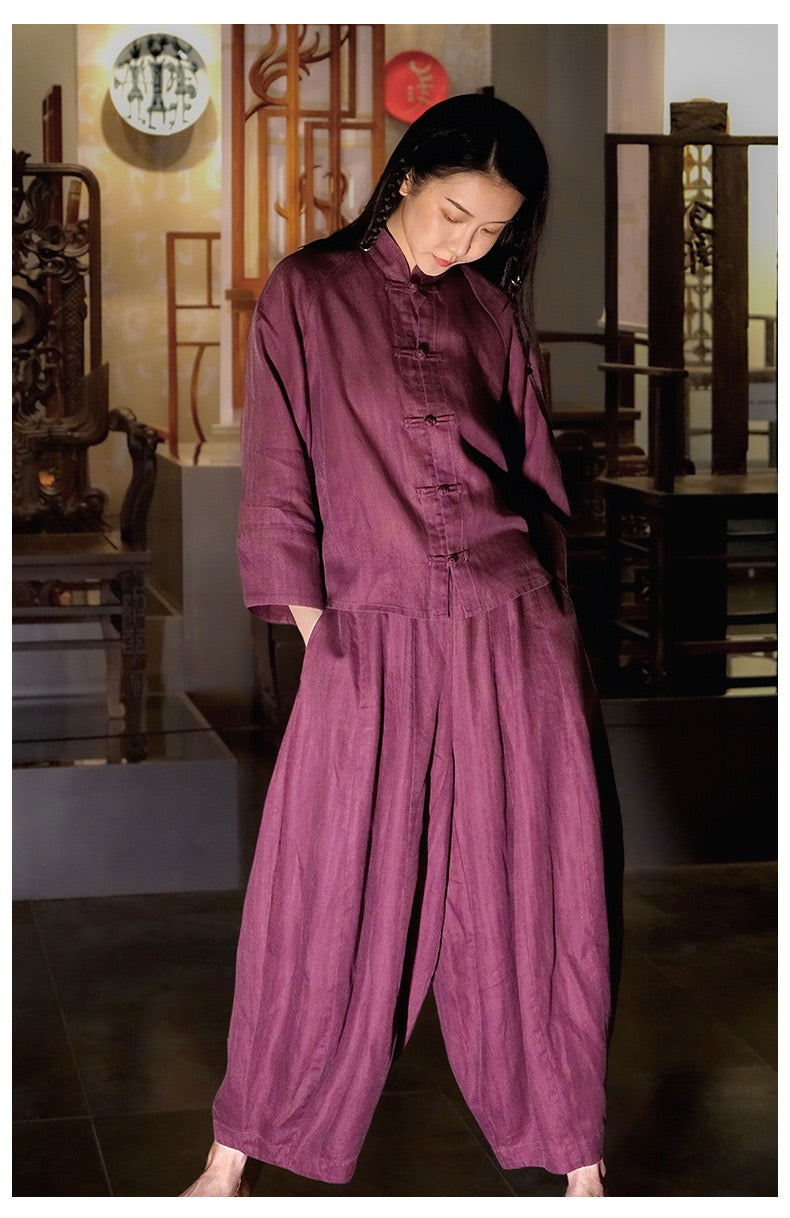 Tao One Tech™ • The Pumpkin Set • Shirt and Pants • Cotton Linen • Sizes S-L