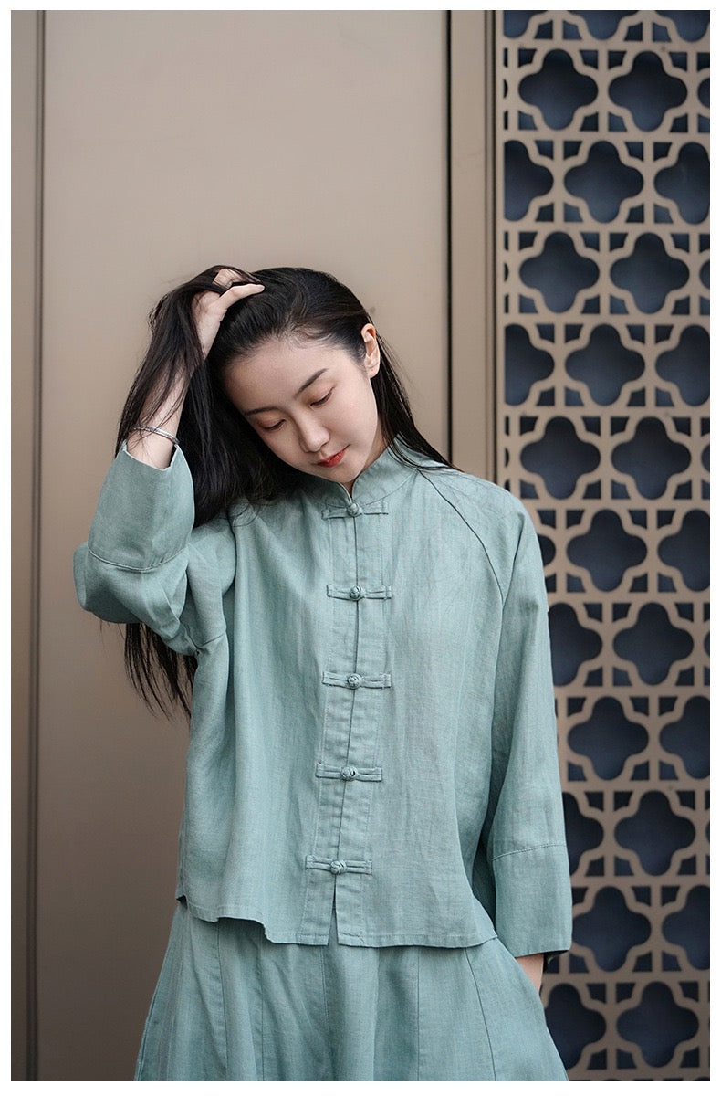 Tao One Tech™ • The Pumpkin Set • Shirt and Pants • Cotton Linen • Sizes S-L
