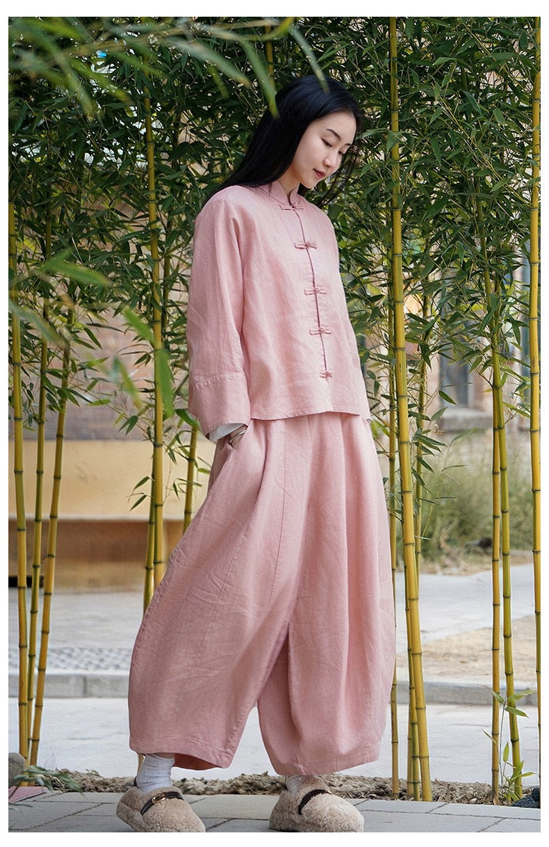 Tao One Tech™ • The Pumpkin Set • Shirt and Pants • Cotton Linen • Sizes S-L