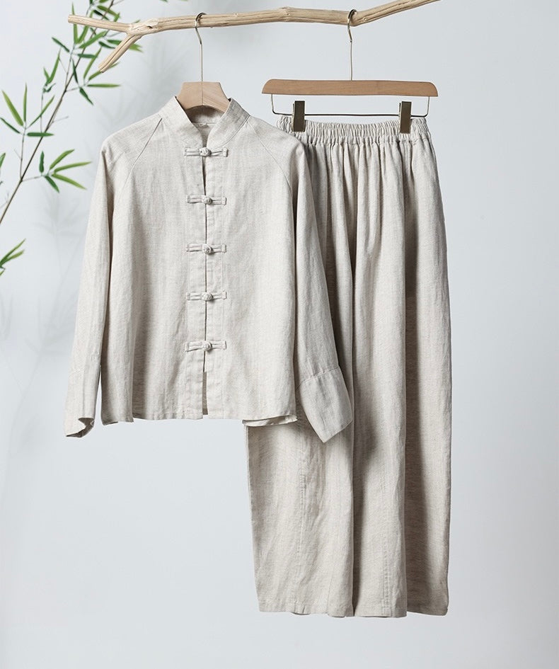 Tao One Tech™ • The Pumpkin Set • Shirt and Pants • Cotton Linen • Sizes S-L