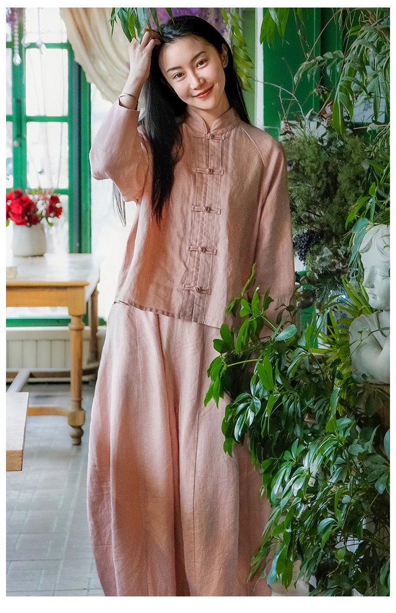 Tao One Tech™ • The Pumpkin Set • Shirt and Pants • Cotton Linen • Sizes S-L