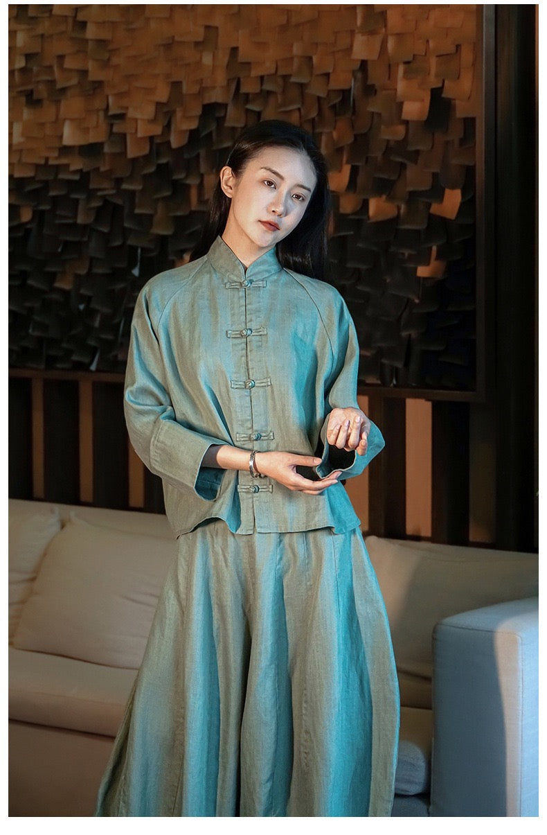 Tao One Tech™ • The Pumpkin Set • Shirt and Pants • Cotton Linen • Sizes S-L