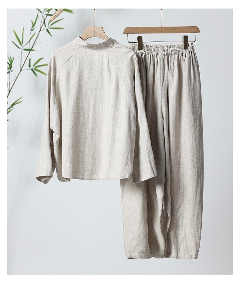 Tao One Tech™ • The Pumpkin Set • Shirt and Pants • Cotton Linen • Sizes S-L