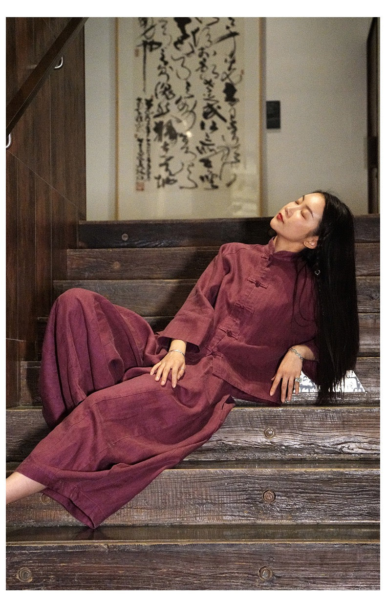 Tao One Tech™ • The Pumpkin Set • Shirt and Pants • Cotton Linen • Sizes S-L