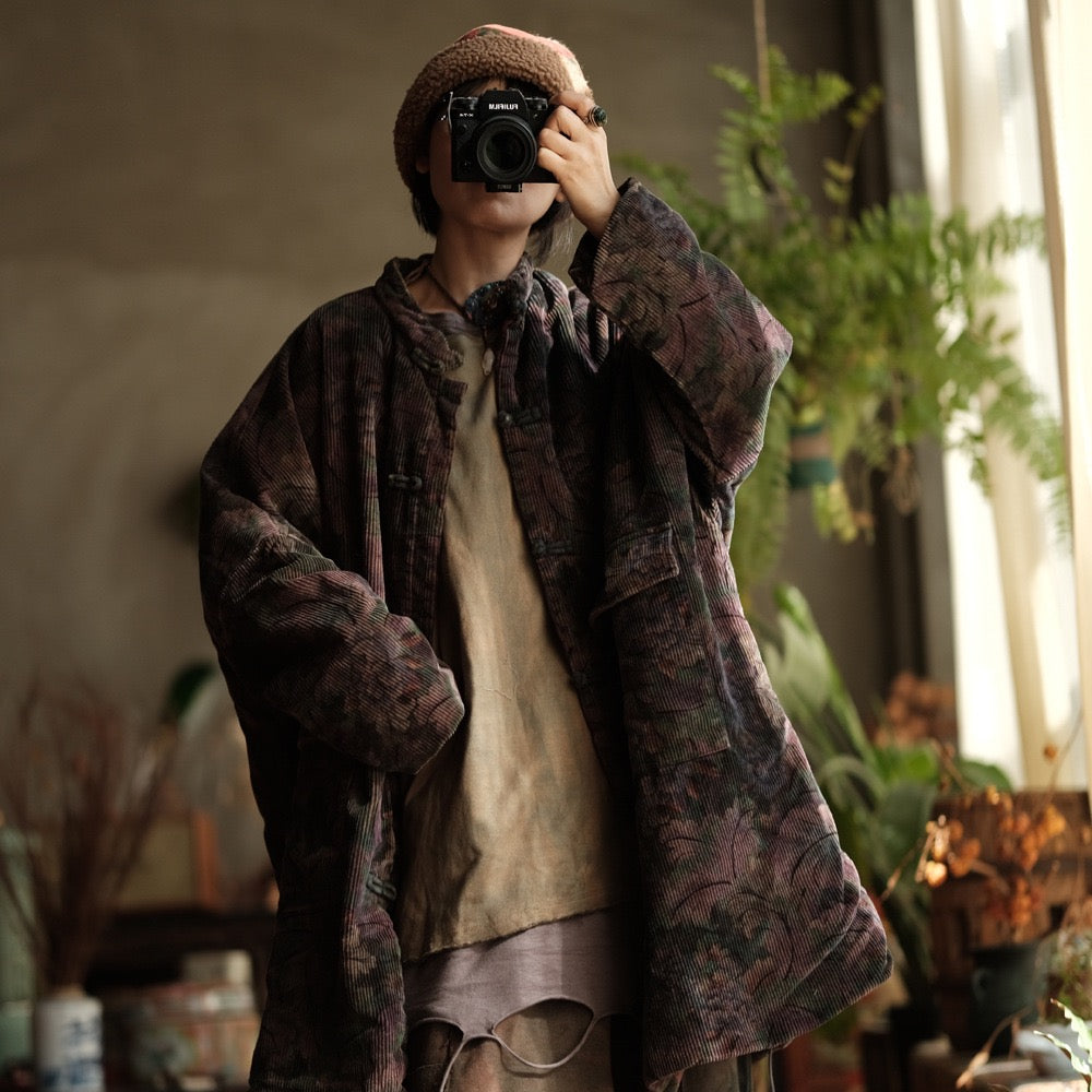 Tao Triple Tech™ • Floral Corduroy Triple Quilt Parka • Tech Pockets • Cotton