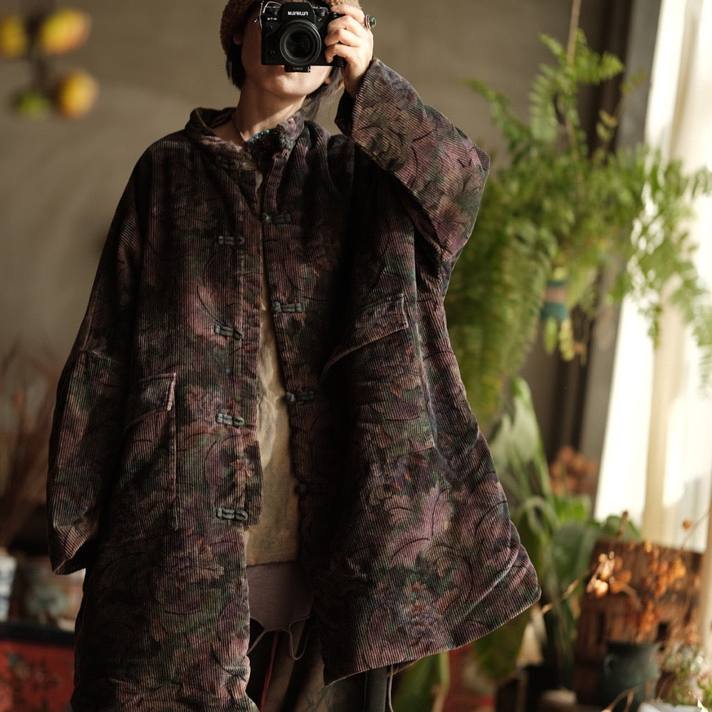 Tao Triple Tech™ • Floral Corduroy Triple Quilt Parka • Tech Pockets • Cotton