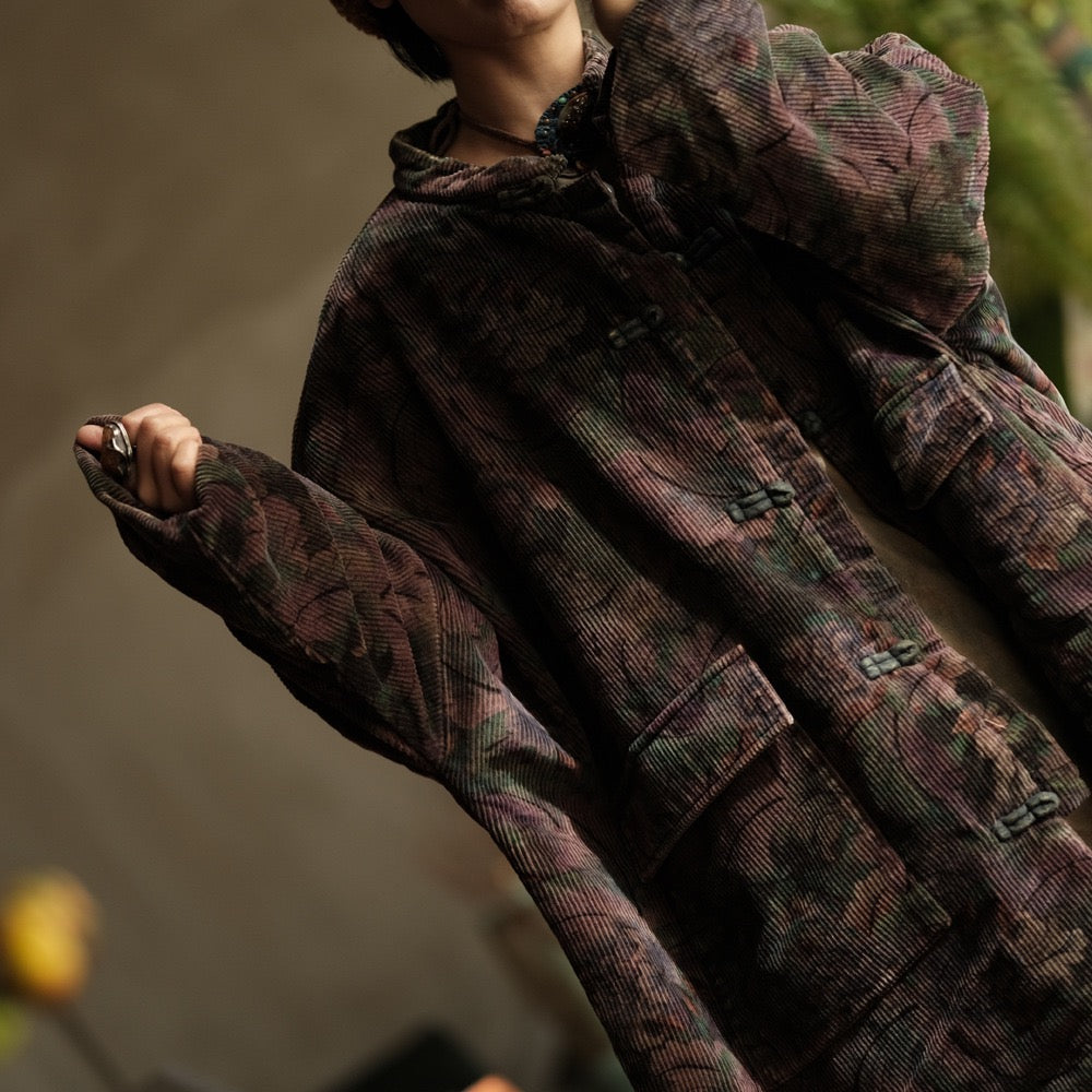 Tao Triple Tech™ • Floral Corduroy Triple Quilt Parka • Tech Pockets • Cotton