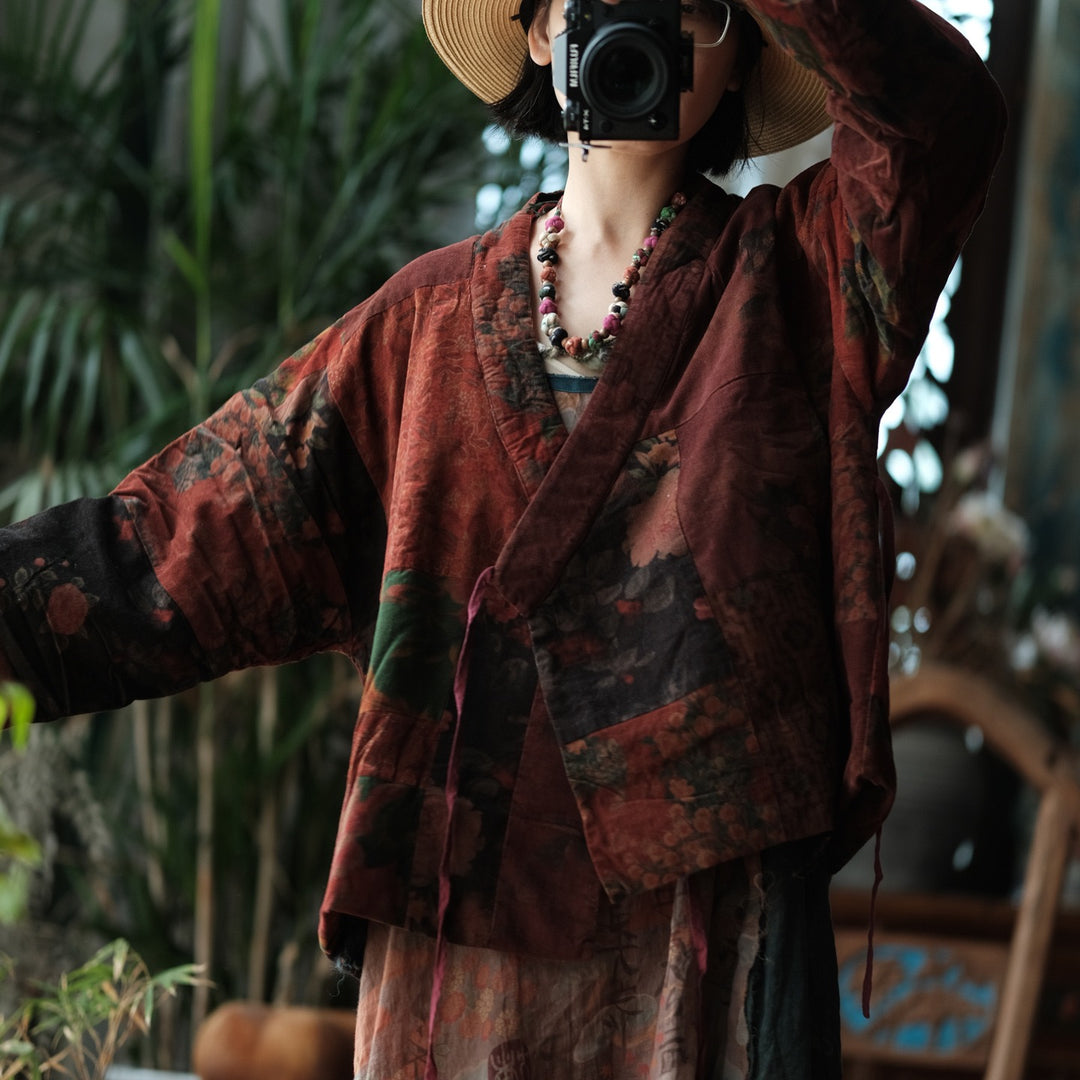 Tao Triple Tech™ • Floral Triple Quilt Kimono • Asymmetrical • Cotton