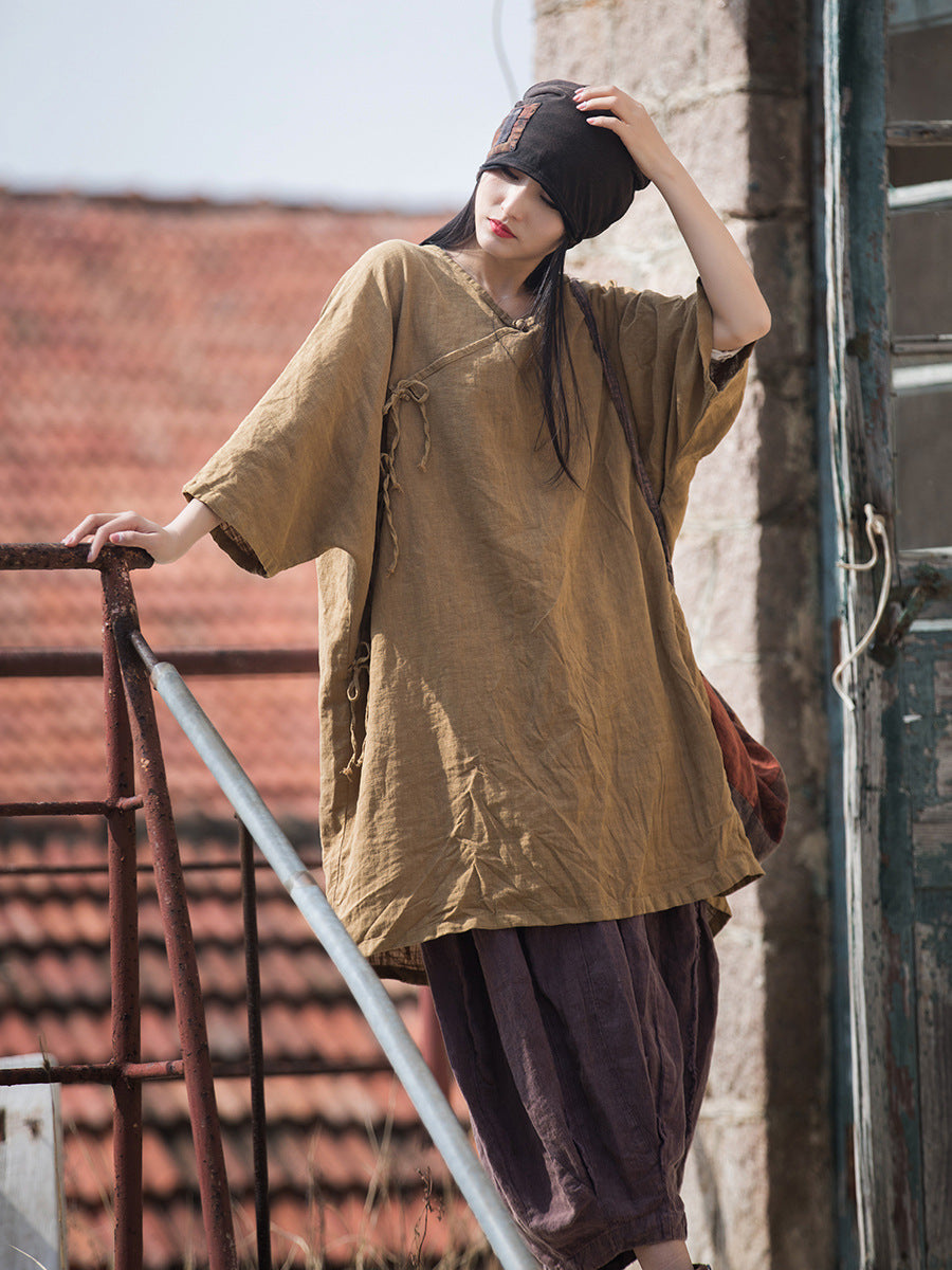The Dao 道 of Zen Bronze Trinity Tunic Robe • Cooling, Thick, Breathable Air Flow, Perfect Temperature • Sunscreen Layer